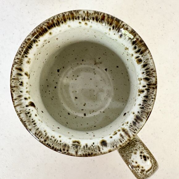 Set Of Two Dipped Spotted Glaze STONEWARE Mugs Pottery Rustic - Picture 11 of 11